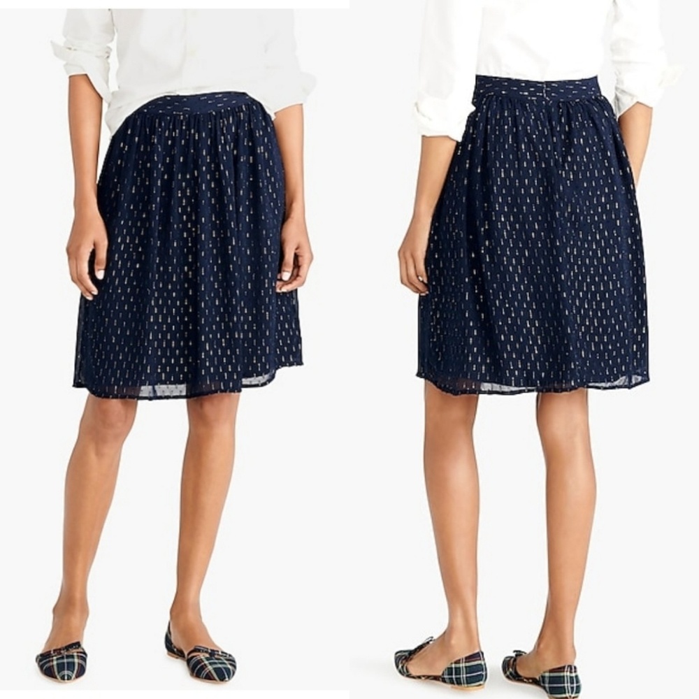 J. Crew NWT Gold Thread Midi Skirt!